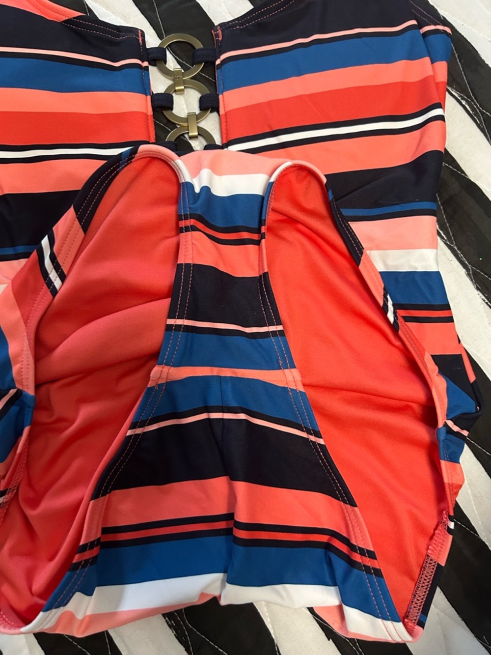 MICHAEL Michael Kors Navy and Coral Swimsuit size 10 - Picture 6 of 11